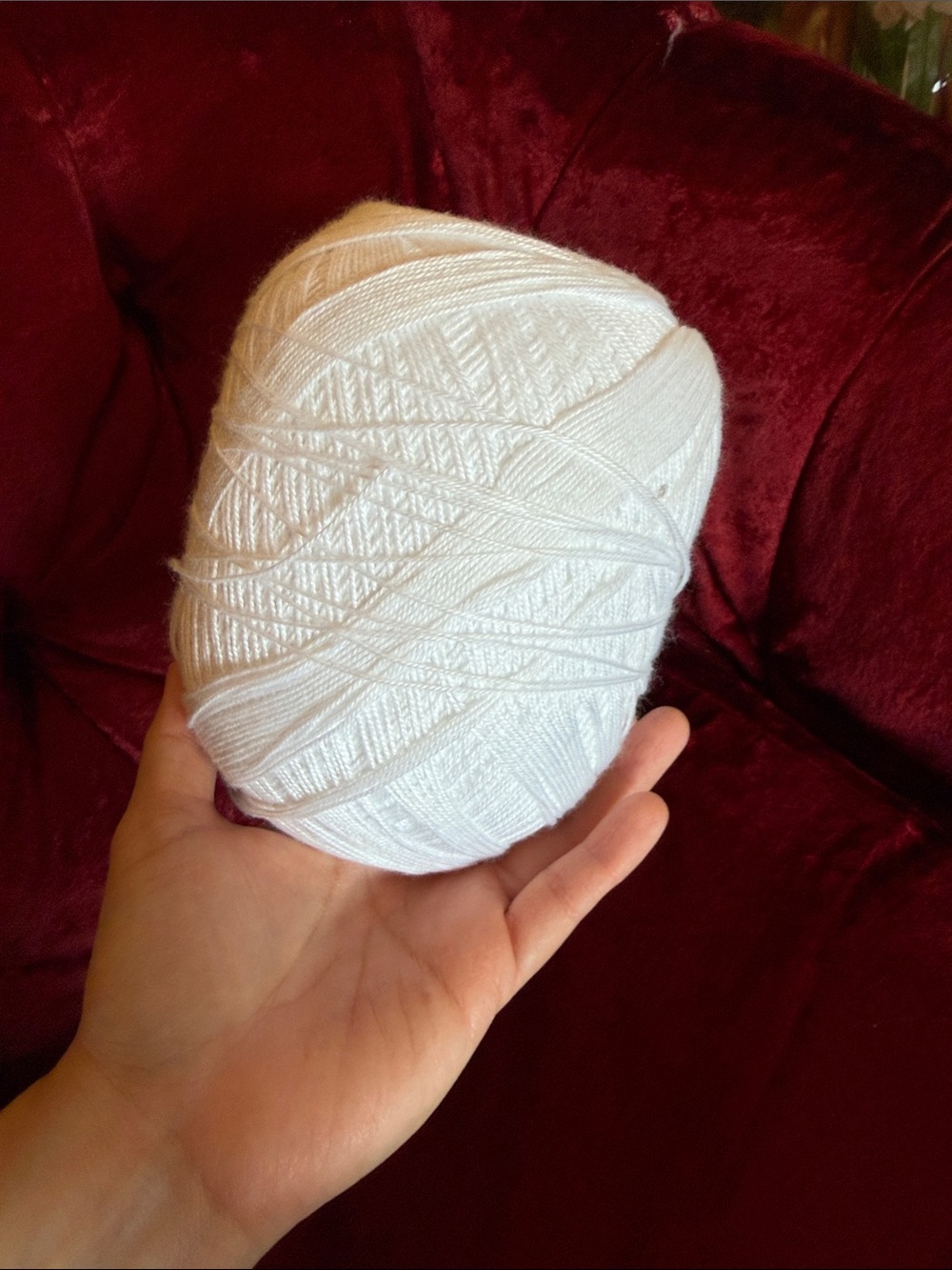 Soft White Yarn Ball - Handheld Skein